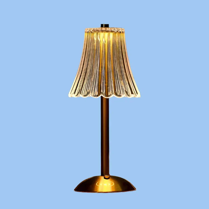 Crystal Table Lamp with USB Charging and Warm LED Light