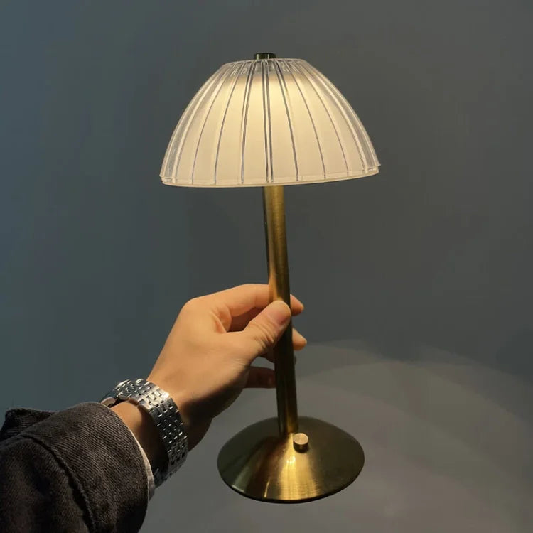 Crystal Table Lamp with USB Charging and Warm LED Light