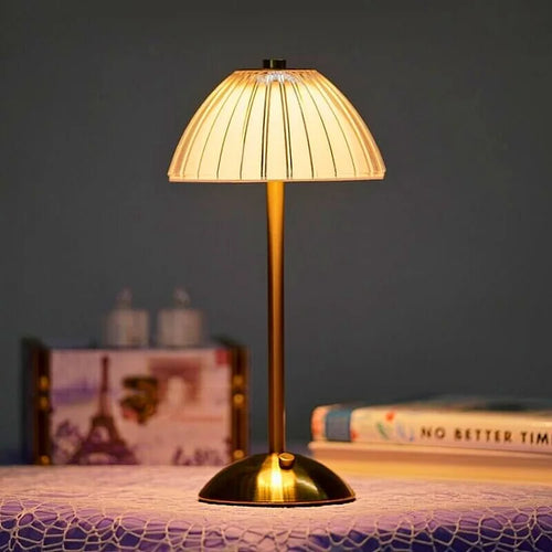 Crystal Table Lamp with USB Charging and Warm LED Light