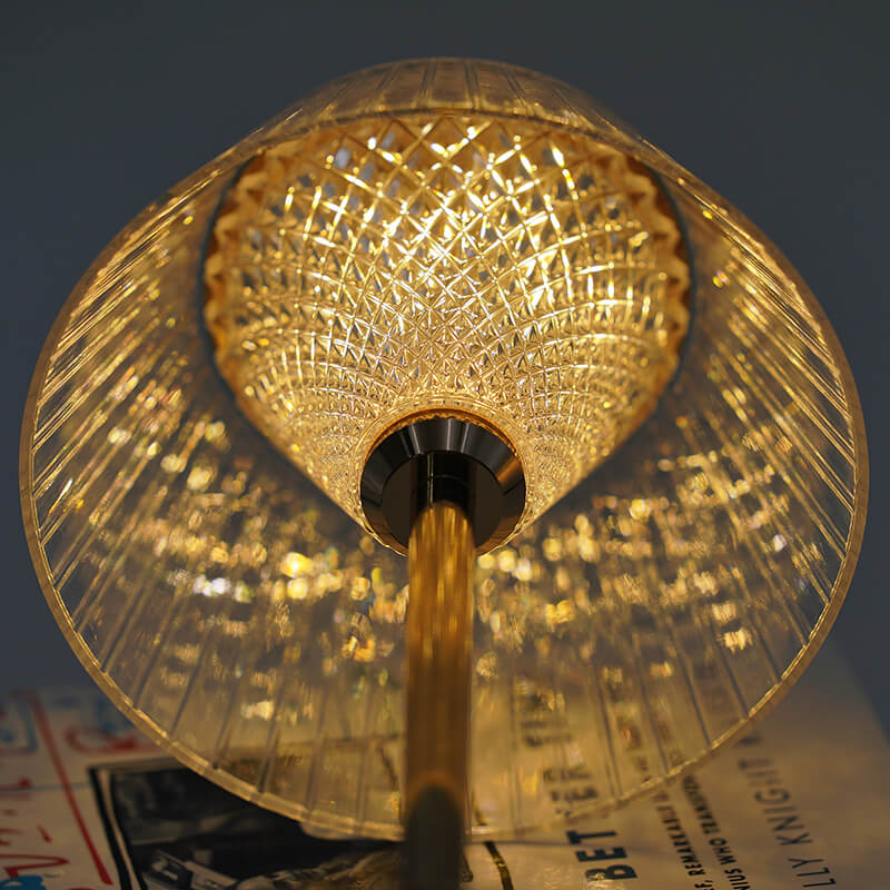 Crystal Table Lamp with USB Charging and Warm LED Light