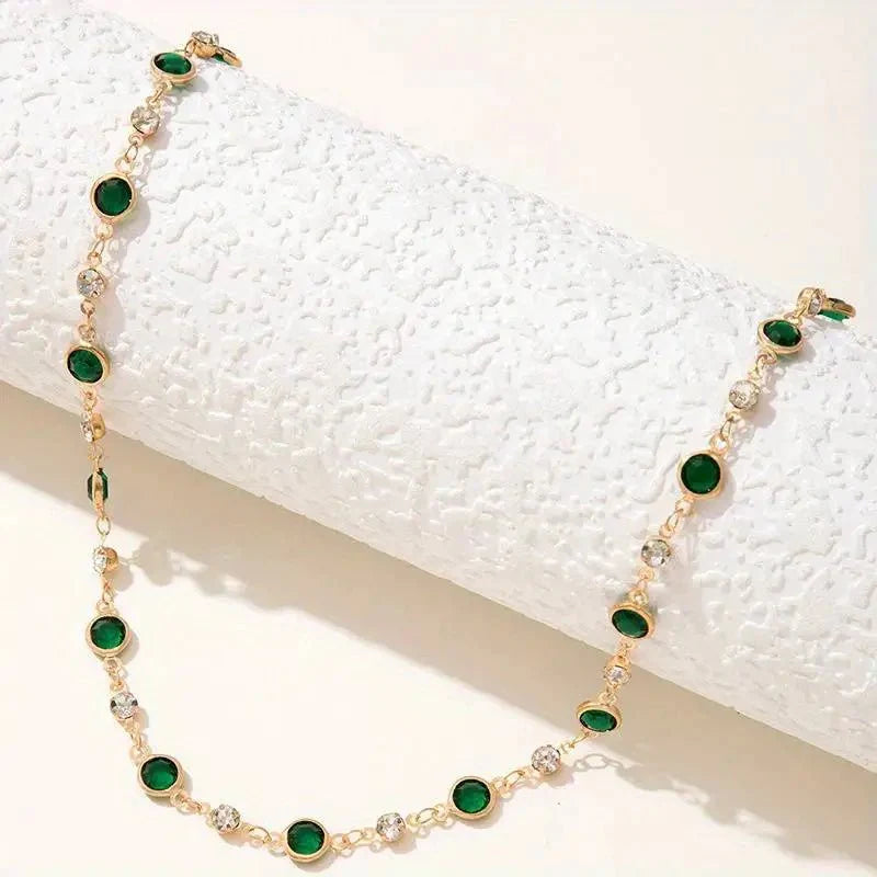 BowLift | Emerald and Diamond Spaced Choker Necklace