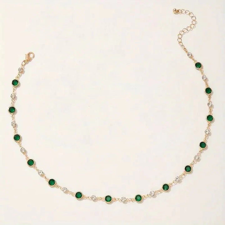 BowLift | Emerald and Diamond Spaced Choker Necklace