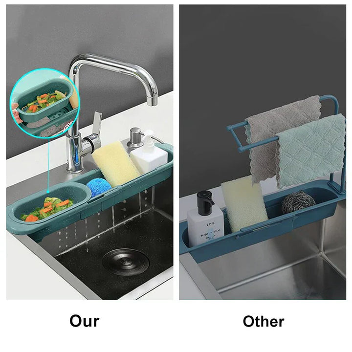 BowLift | Orgnivo Adjustable Sink Organizer | Telescopic Function | For Sponges & Cloths | Ventilated & Hygienic