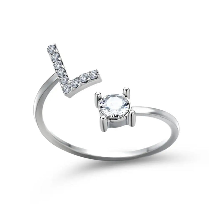 BowLift | Adjustable Dainty Diamond Letter Initial Ring
