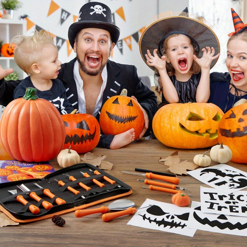 BowLift | Halloween Pumpkin Carving Kit with Stencils | Easy Carved Pumpkins Reusable Tools