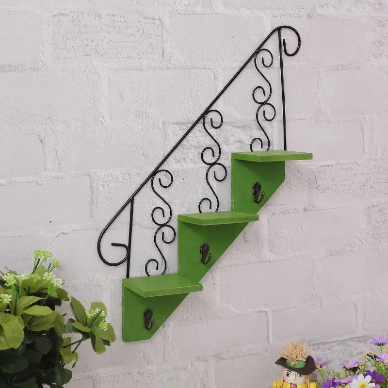 BowLift | Scandinavian Wind Iron Hanging Hook Shelf with Flower Pot Holders