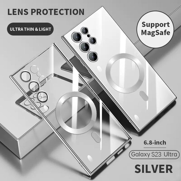 BowLift | Transparent Luxury Coating Magnetic Cover for Samsung