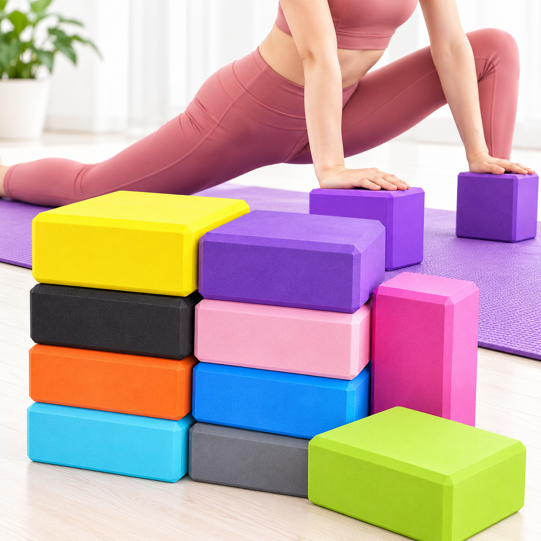 EVA Foam High-Density Yoga Support Block Set for Pilates Stretching and Backbend Alignment Bowlift