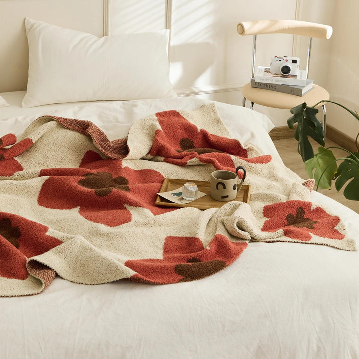 BowLift | Cozy Floral Knitted Throw Blanket
