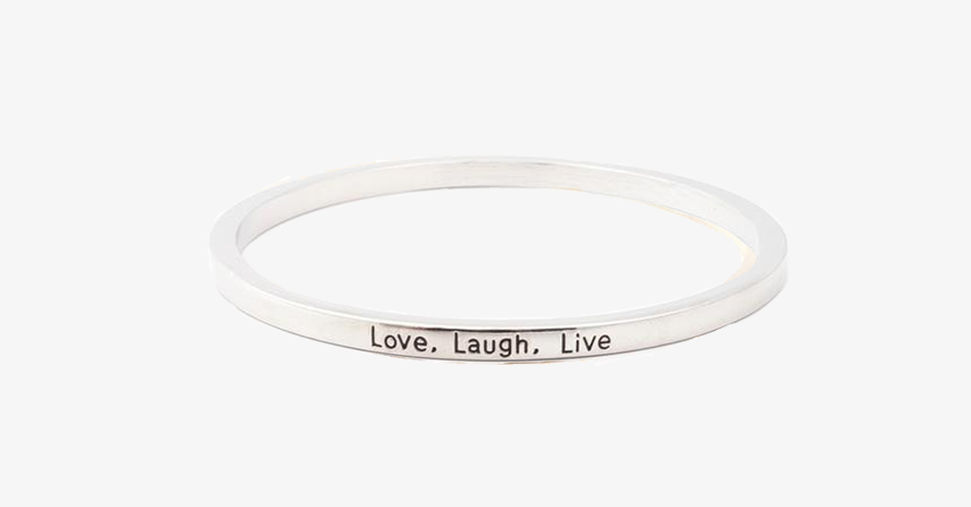 BowLift | Love Laugh Live Engraved Cuff Bracelet