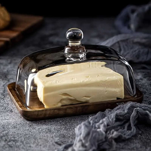 BowLift | Wooden Butter Dish with Glass Lid – Elegant Tableware