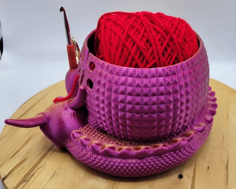 BowLift | Large Fantasy Dragon and Egg Fantasy Bowl Knitting or Crochet Bowl