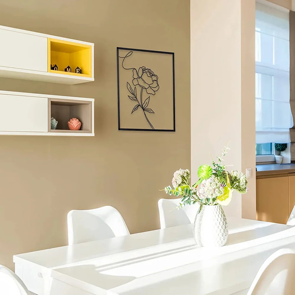BowLift | Abstract Minimalist Rose Flower Iron Wall Decor