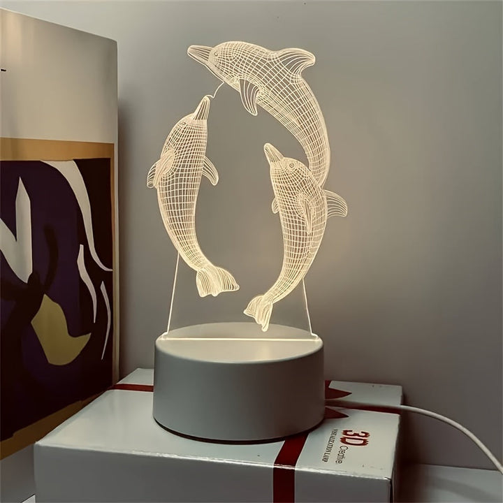 GeoDolphin - Trendy 3D Illusion Table Lighting Bowlift