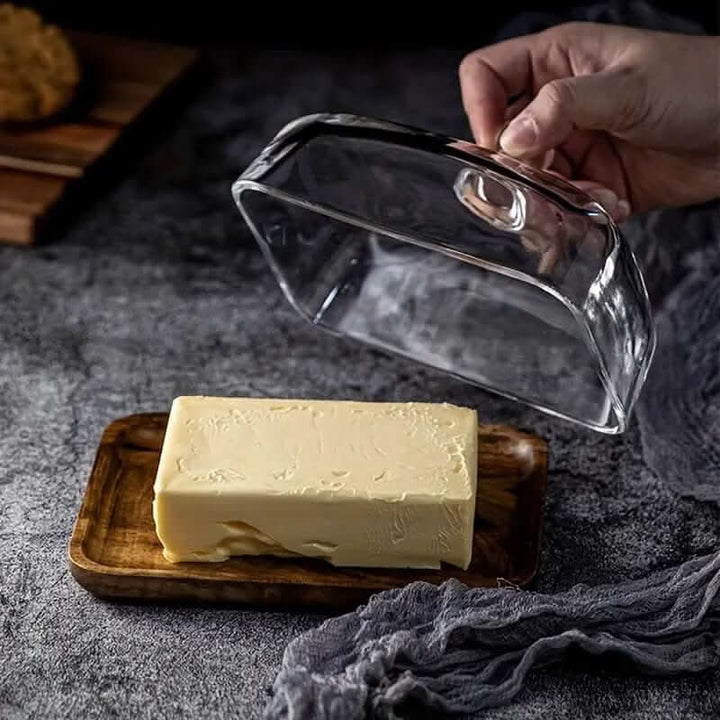 BowLift | Wooden Butter Dish with Glass Lid – Elegant Tableware