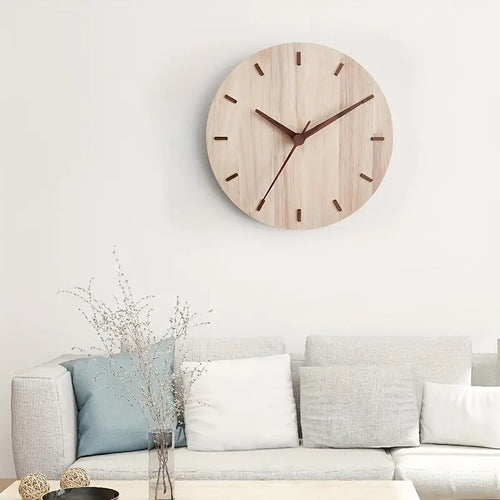 BowLift | Stylish Walnut Wood Wall Clock – Minimalist Modern Design