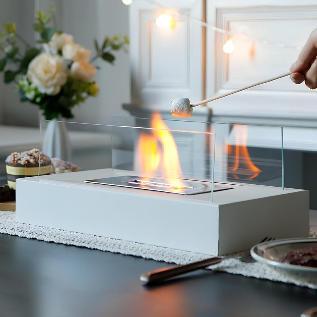 BowLift | FlameGlow Bioethanol Table Fireplace – Real Fire Without Smoke or Soot