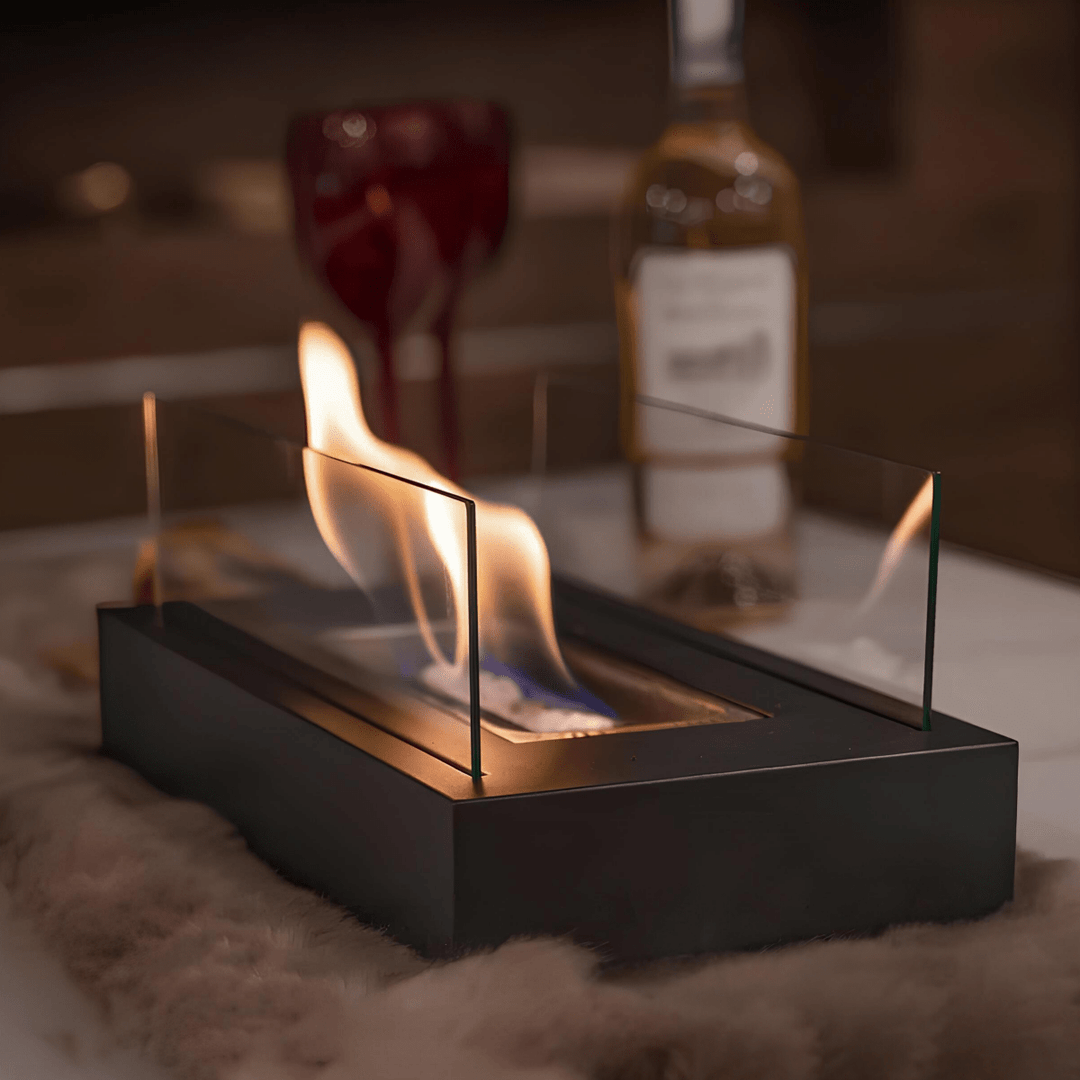 BowLift | FlameGlow Bioethanol Table Fireplace – Real Fire Without Smoke or Soot