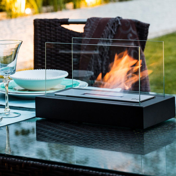 BowLift | FlameGlow Bioethanol Table Fireplace – Real Fire Without Smoke or Soot