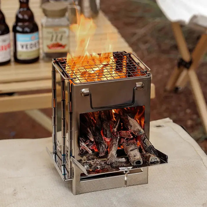BowLift | Foldable Stainless Steel Wood Stove - TrailFlame