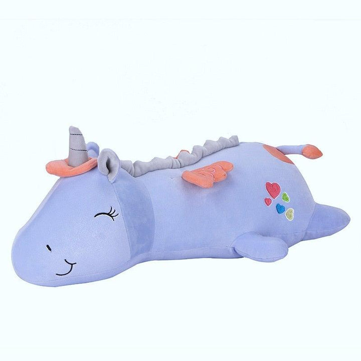 Glowing unicorn plush toy with color-changing LED, 60 cm