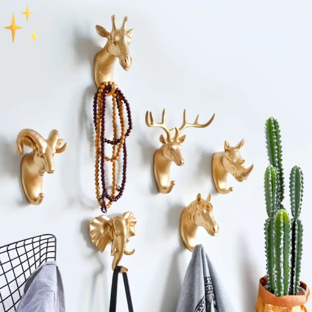 BowLift | Luxurious Golden Animal Head Wall Hook for Keys