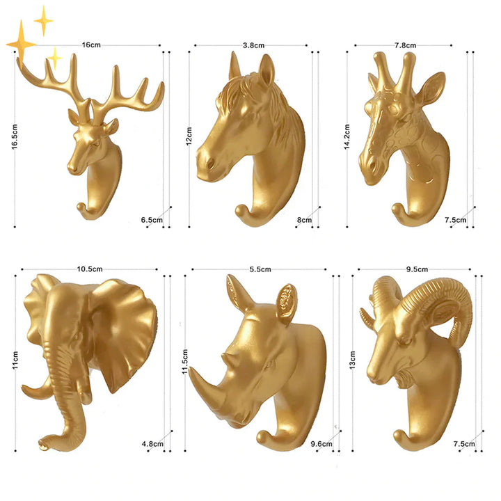BowLift | Luxurious Golden Animal Head Wall Hook for Keys