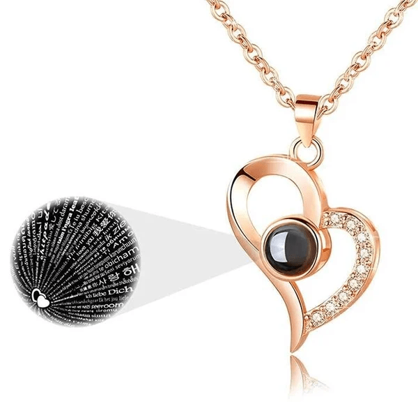 BowLift | Necklace, "I love you" in 100 languages - Unique gift set