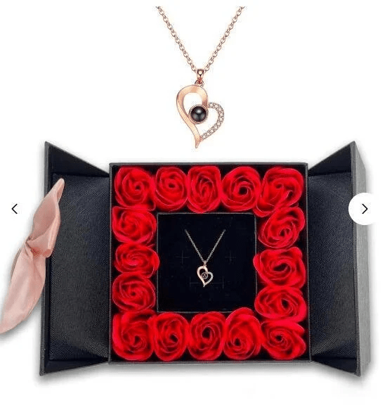 BowLift | Necklace, "I love you" in 100 languages - Unique gift set