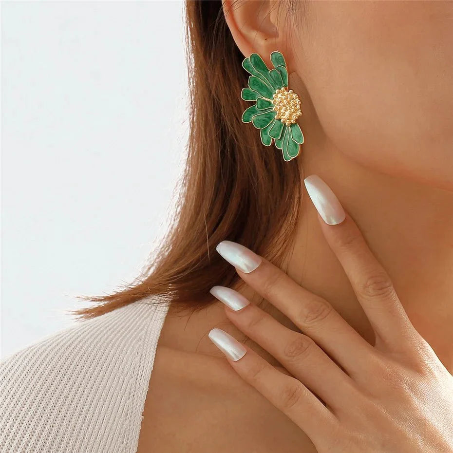 BowLift | Half Flower Enamel Earrings