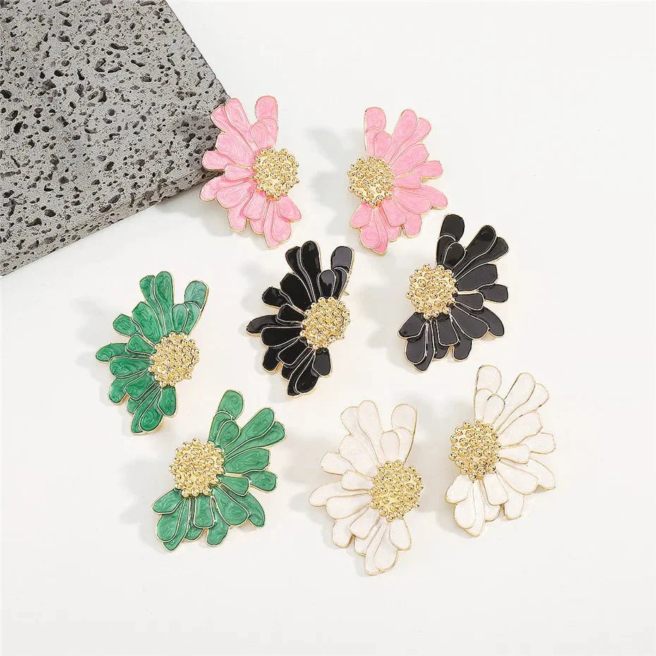 BowLift | Half Flower Enamel Earrings