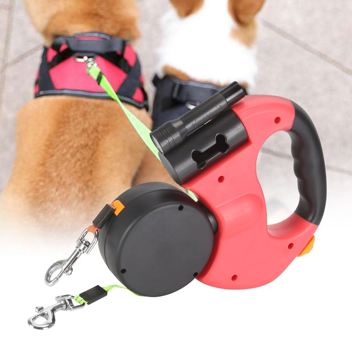 BowLift | Rolling lead for two dogs with integrated torch