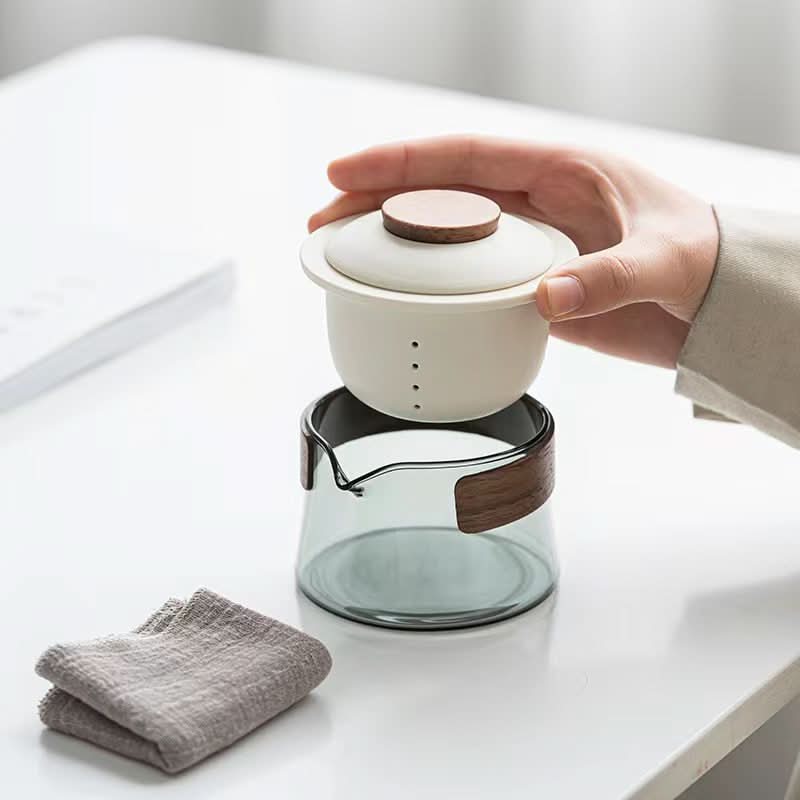 BowLift | Portable Ceramic Tea Set with Teapot and Cups