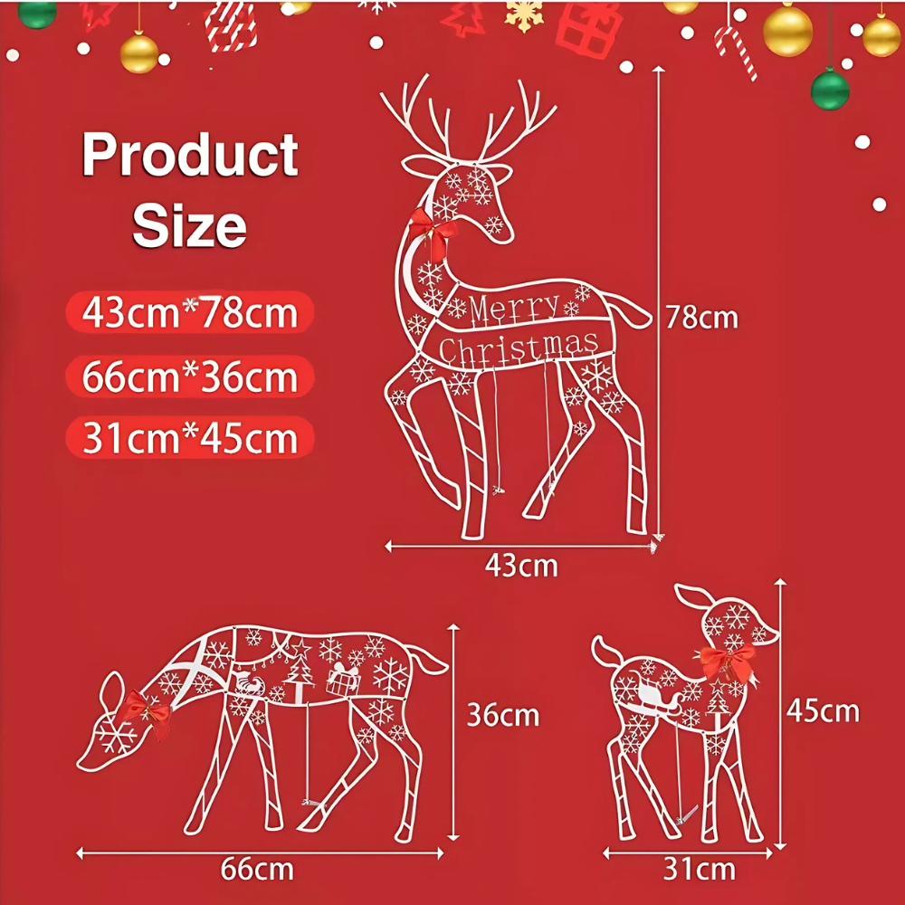 BowLift | Christmas Decorations Reindeer Sleigh Light Display