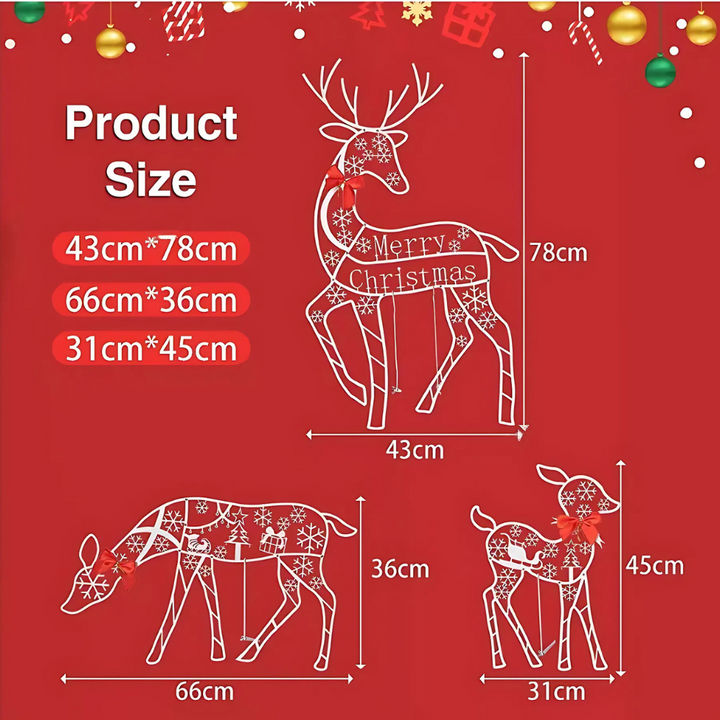 BowLift | Christmas Decorations Reindeer Sleigh Light Display