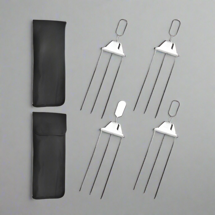 BowLift | Stainless Steel BBQ Skewers Triple Grill Tool