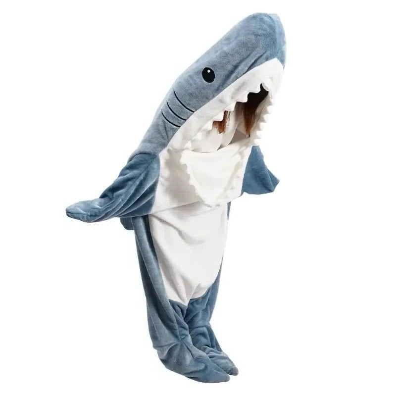 BowLift | Cozy Shark Hooded Flannel Blanket
