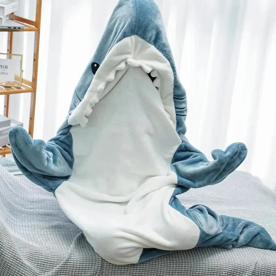 BowLift | Cozy Shark Hooded Flannel Blanket