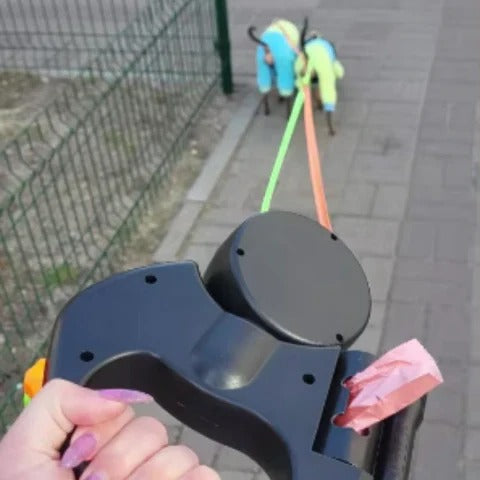 BowLift | Two Dog Walking Leash Tangle Proof With 360 Degree Connector