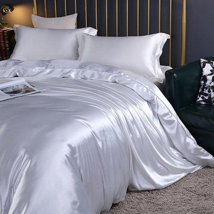 BowLift | Silk Satin 4-Piece Bedding Set with Duvet Cover