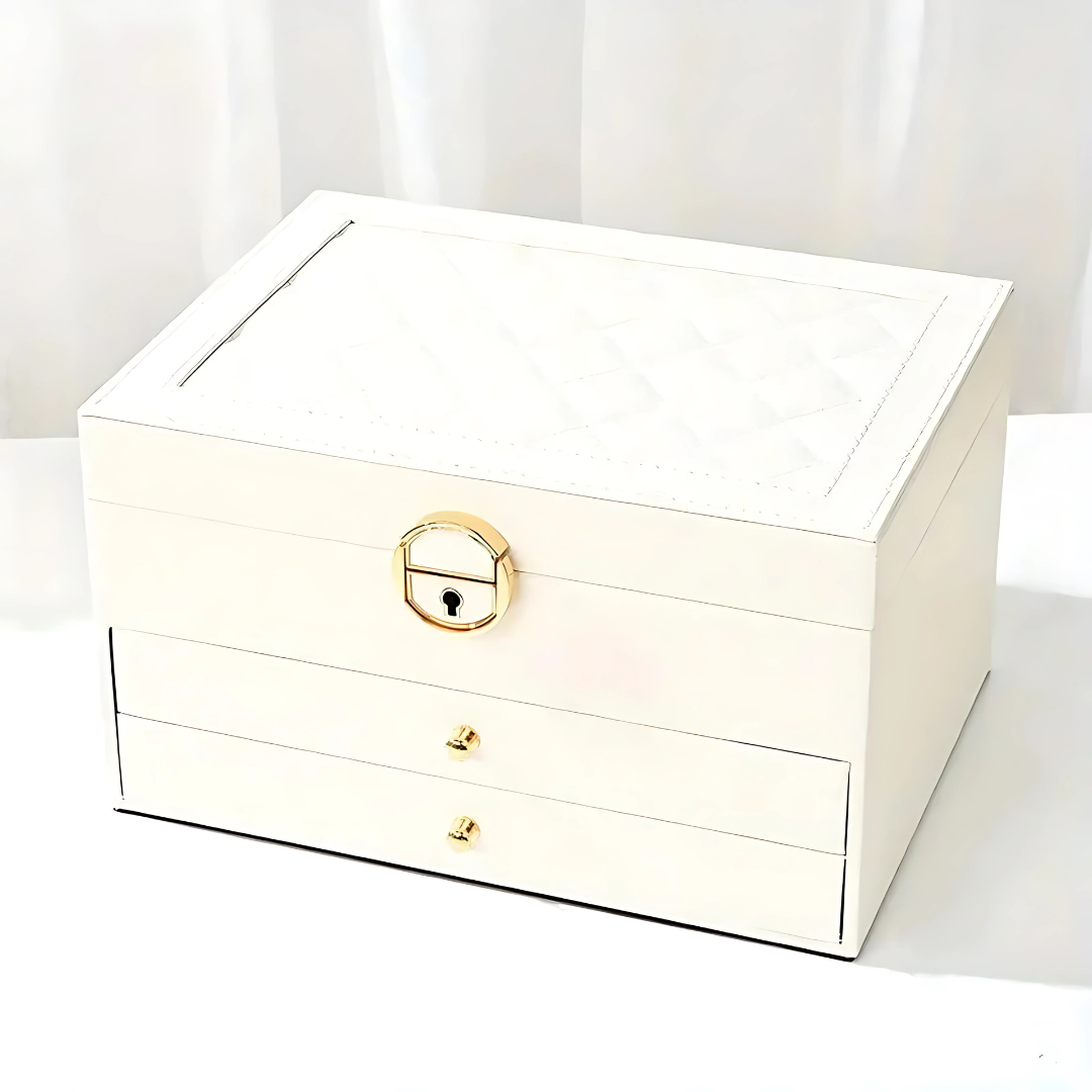Multi-Layer Leather Jewelry Organizer with Plush Lining for Rings and Necklaces