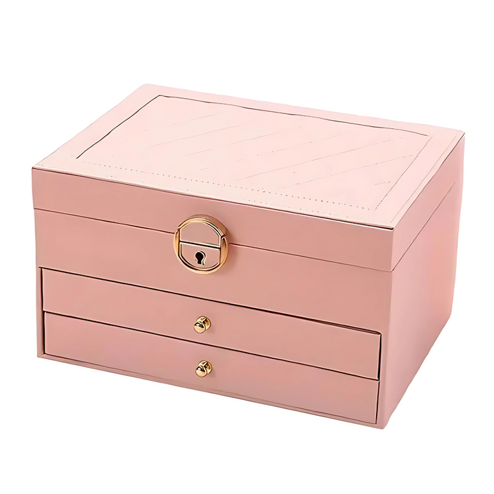 Multi-Layer Leather Jewelry Organizer with Plush Lining for Rings and Necklaces
