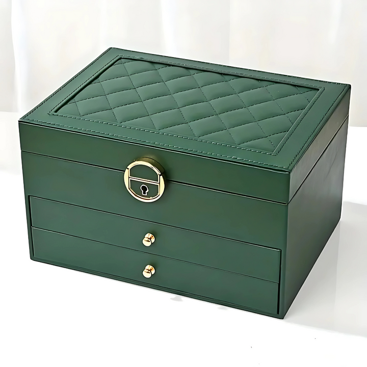 Multi-Layer Leather Jewelry Organizer with Plush Lining for Rings and Necklaces