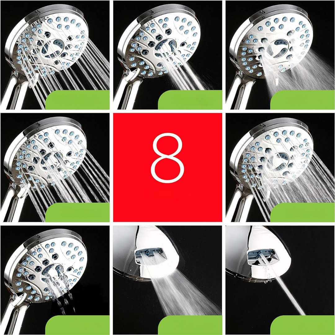 BowLift | Shower Head Adjustable High Pressure Chrome Set