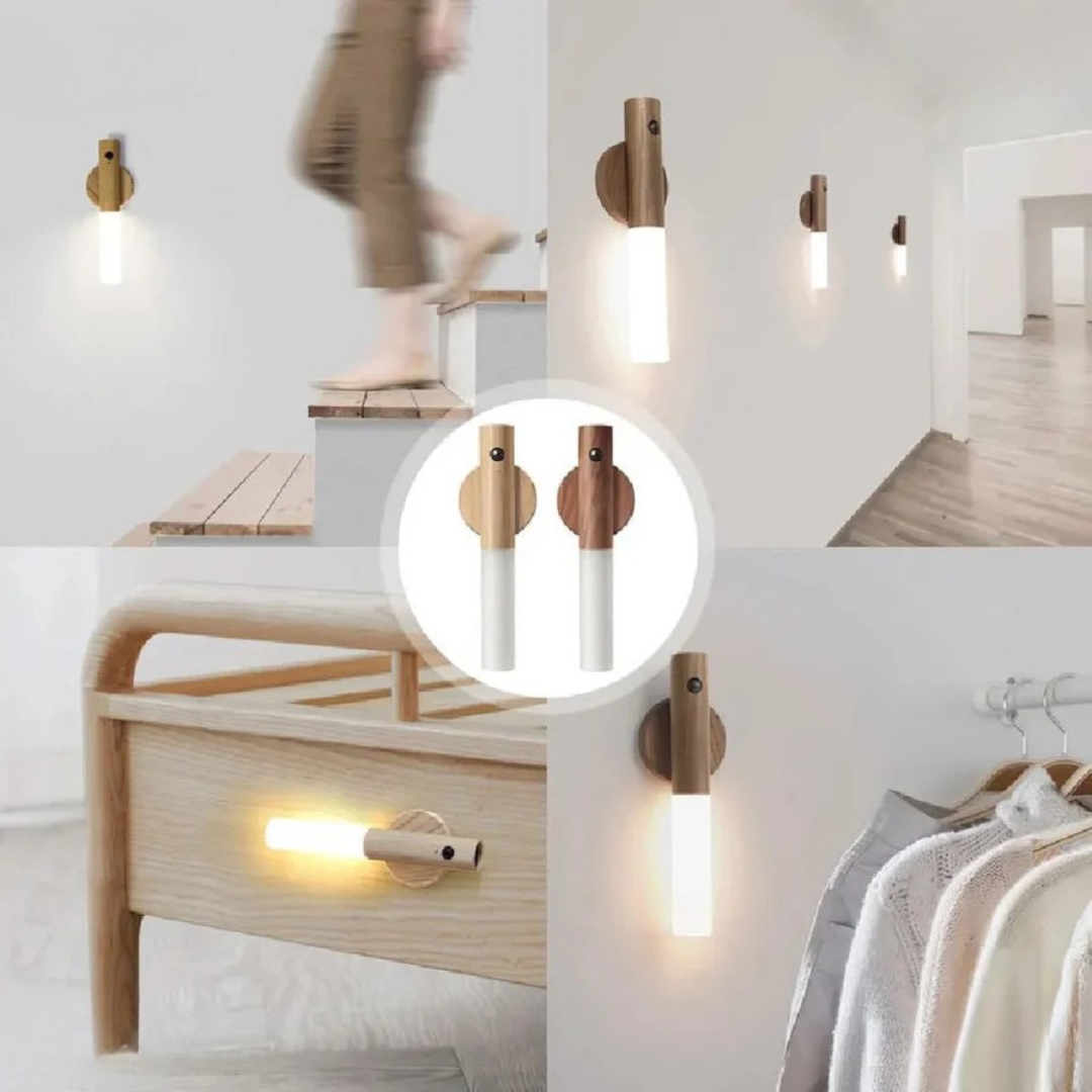 BowLift | Wall Light Wooden Rechargeable Motion Sensor Lamp