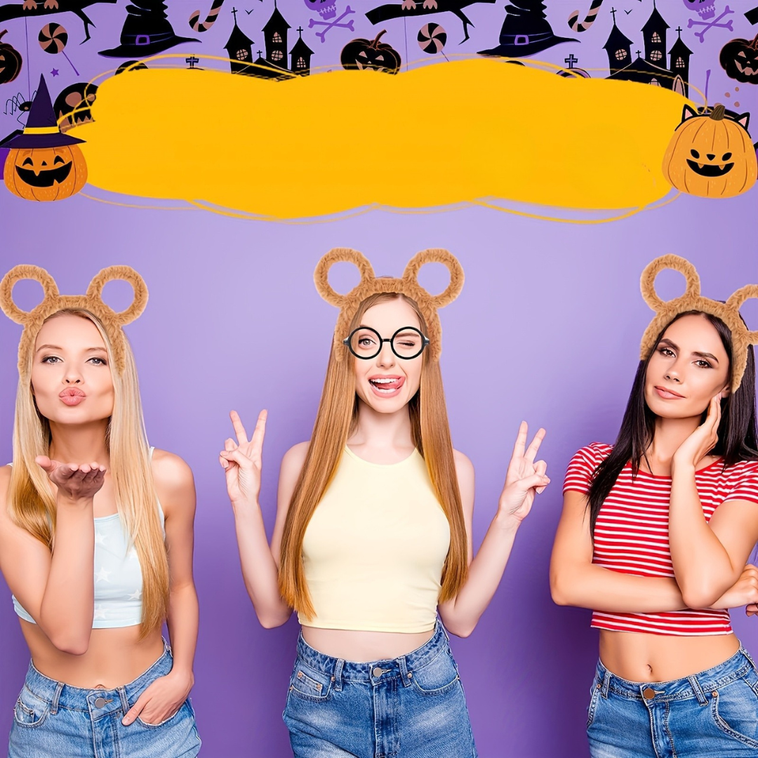 BowLift | Fuzzy Halloween Chipmunk Costume Accessories Set | Headband Glasses
