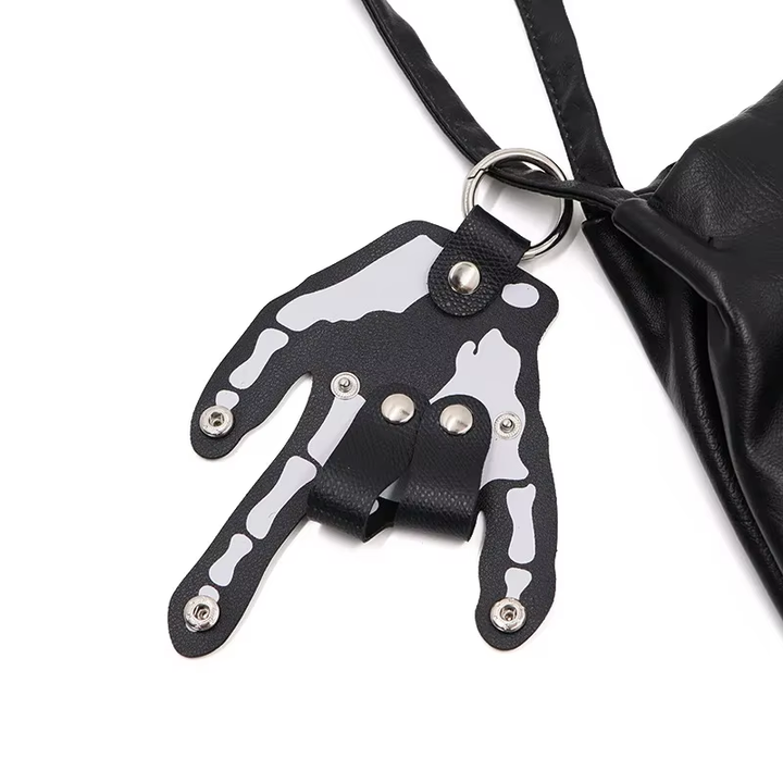BowLift | Gothic Skeleton Hand Leather Belt Clip Keychain