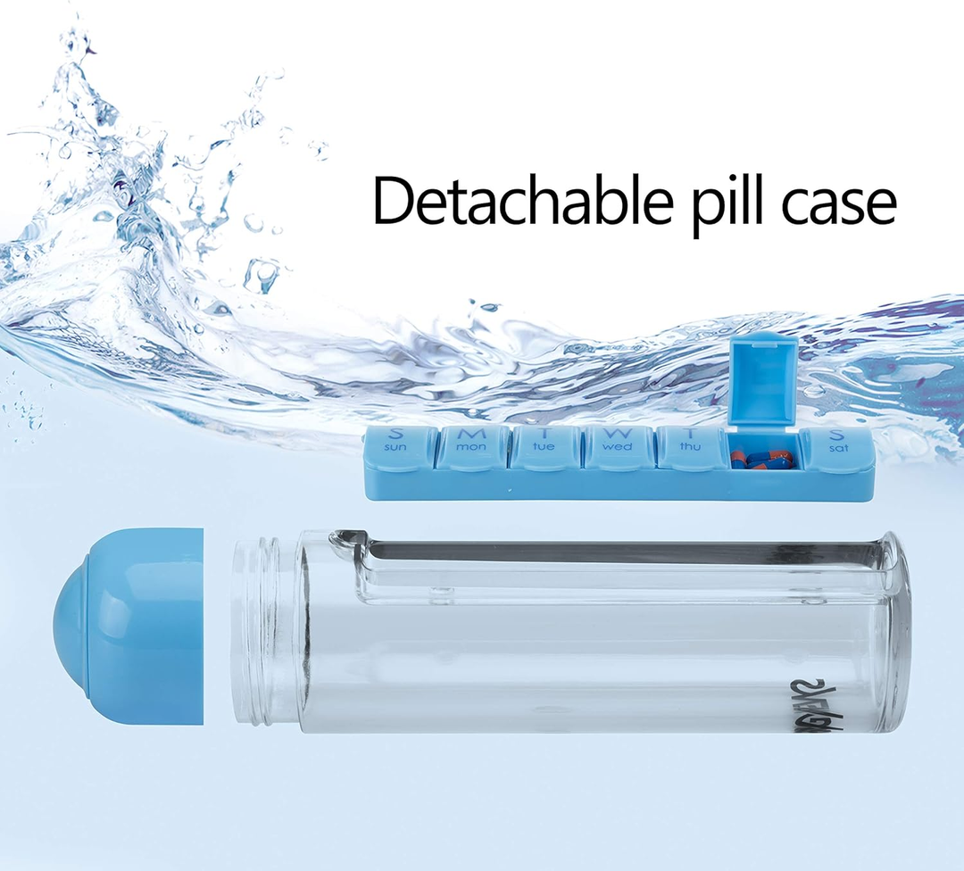 BowLift | Weekly Pill Organizer Travel Water Bottle