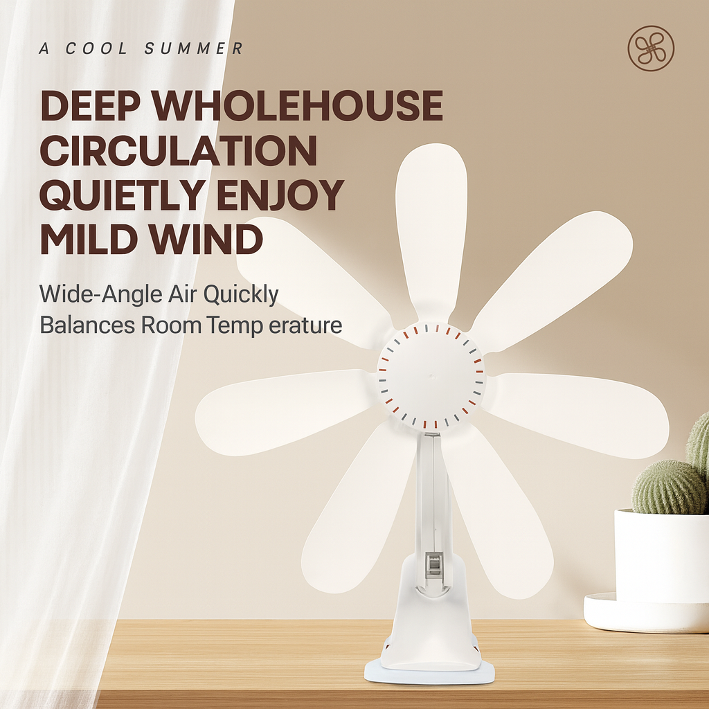 BowLift | Portable Clip-On Desk & Bedside Fan
