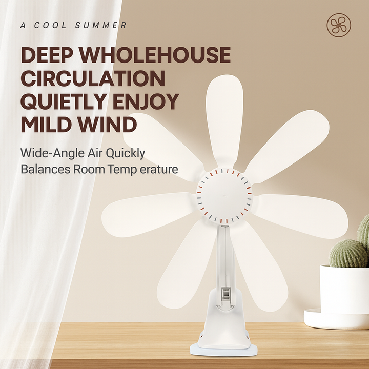 BowLift | Portable Clip-On Desk & Bedside Fan